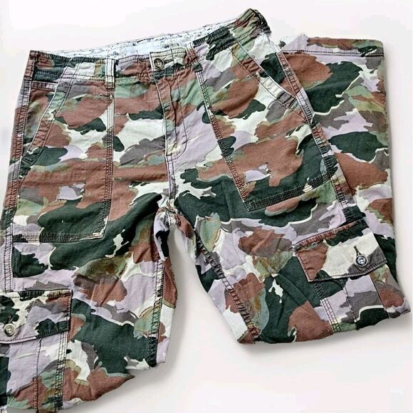 Anthropologie Pants - Anthropologie Cargo Pants‎ Womens 27 Camo Camouflage Cargo Pants Distressed Y2K